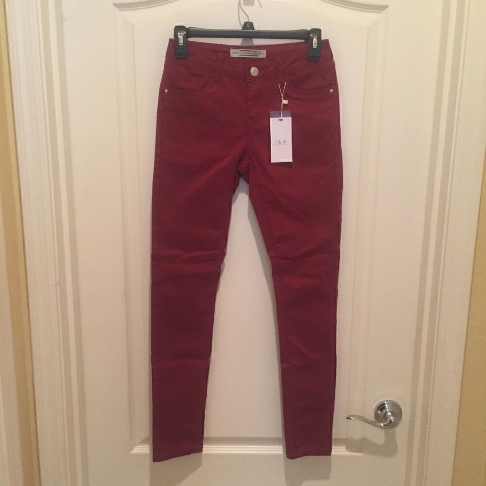 I&M Burgundy Skinny Jeans 